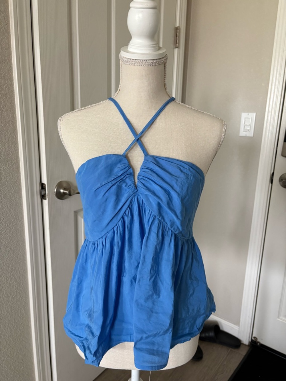 Universal Thread Blue Crisscross Halter Camisole